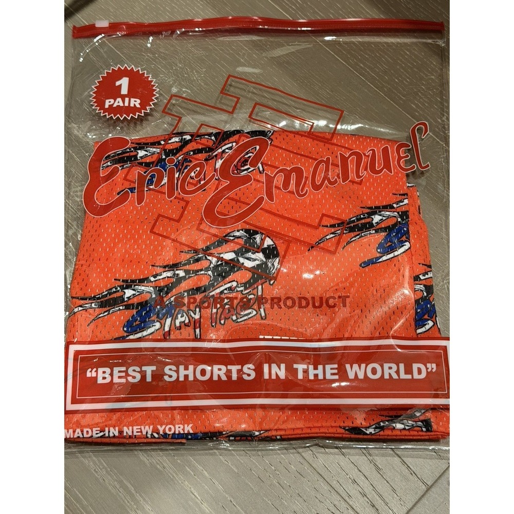 Large Eric Emanuel Matty Boy RED Mesh IN HAND SHIPS NOW BRAND NEW SHIPS ASAP